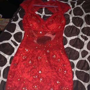 Short red dress